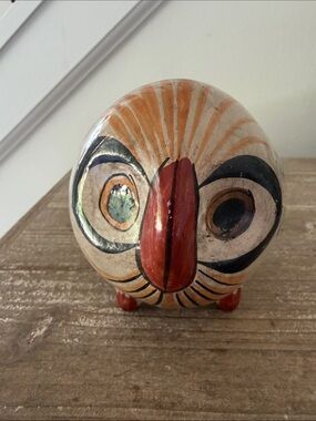 Tonala Pottery Mexico Owl Figurine Vintage